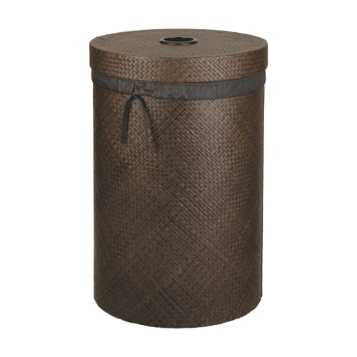 Pandan Large Round Hamper with Fabric Liner, Java